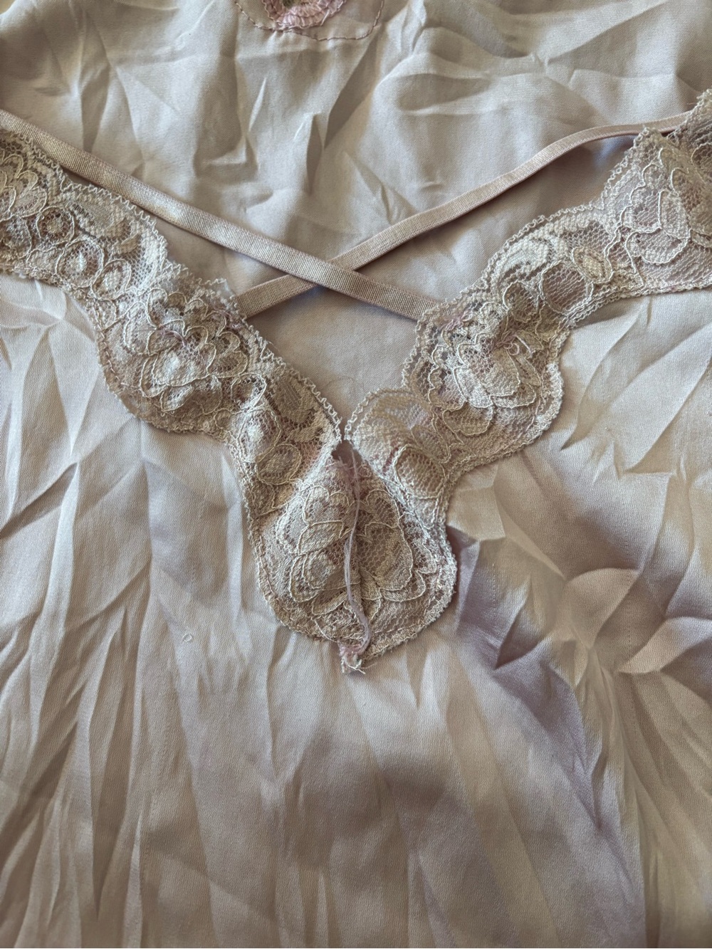 🦋Coquette Girl🦋-Satin & Lace Chemise Slip Dress-Ballerina Blush Pink - Picture 5 of 5